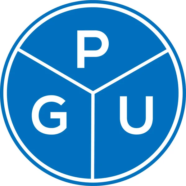Diseño Del Logotipo Letra Pgu Sobre Fondo Blanco Pgu Creativo — Vector de stock
