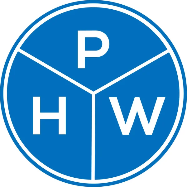 Projekt Logo Litery Phw Białym Tle Phw Kreatywne Koło Koncepcji — Wektor stockowy