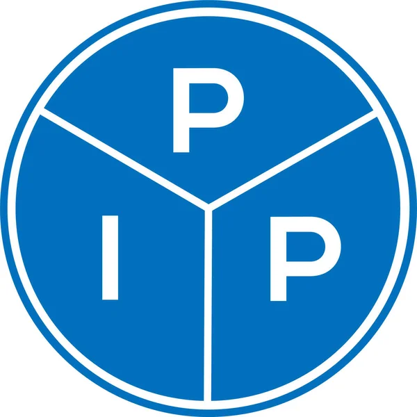 Diseño Del Logotipo Letra Pip Sobre Fondo Blanco Pip Creativo — Vector de stock