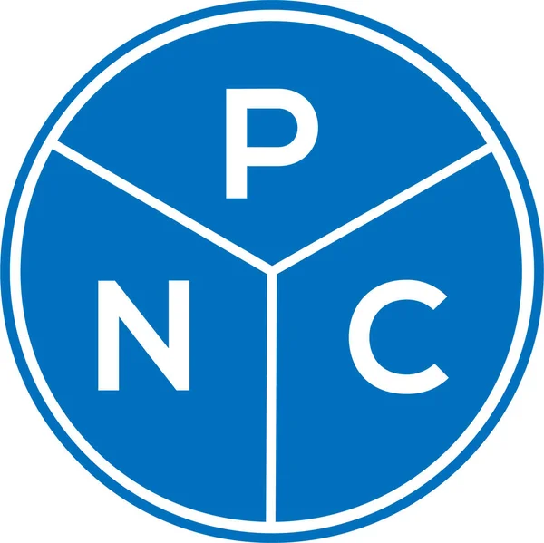 Diseño Del Logotipo Letra Pnc Sobre Fondo Blanco Pnc Creativo — Vector de stock