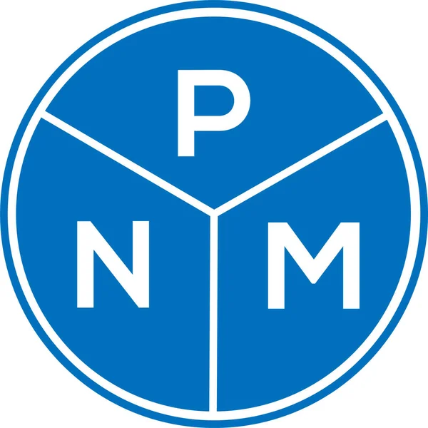 Pnm Letter Logo Ontwerp Witte Achtergrond Pnm Creatieve Cirkel Letter — Stockvector