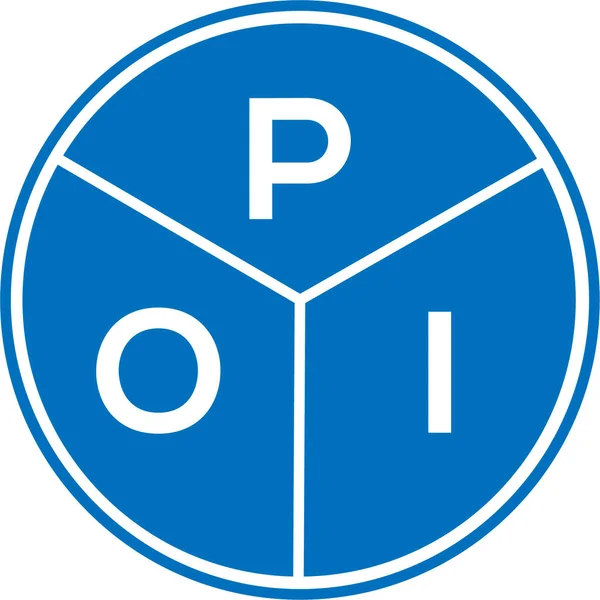 Poi Letter Logo Design White Background Poi Creative Circle Letter — стоковый вектор