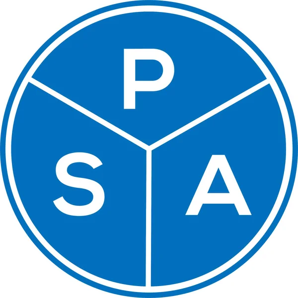 Psa Logo Design Auf Weißem Hintergrund Psa Creative Circle Letter — Stockvektor