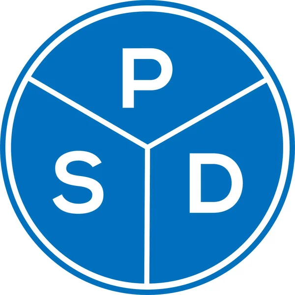 Beyaz Arka Planda Psd Mektup Logosu Tasarımı Psd Yaratıcı Daire — Stok Vektör
