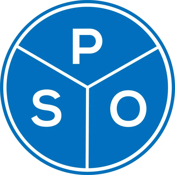 Beyaz arka planda PSO harfi logo tasarımı. PSO yaratıcı daire harfi logosu. PSO harf tasarımı.
