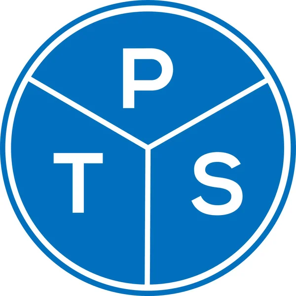 Pts Logo Witte Achtergrond Pts Creatieve Cirkel Letter Logo Concept — Stockvector