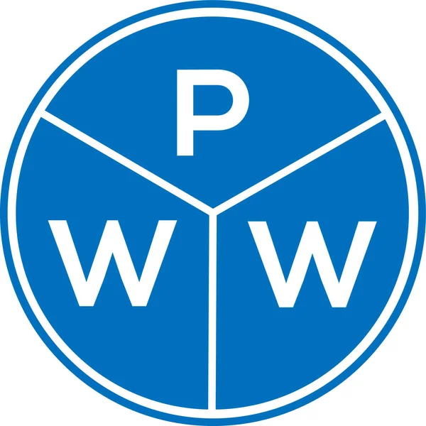 Projekt Logo Litery Pww Białym Tle Koncepcja Logo Kreatywnego Okręgu — Wektor stockowy