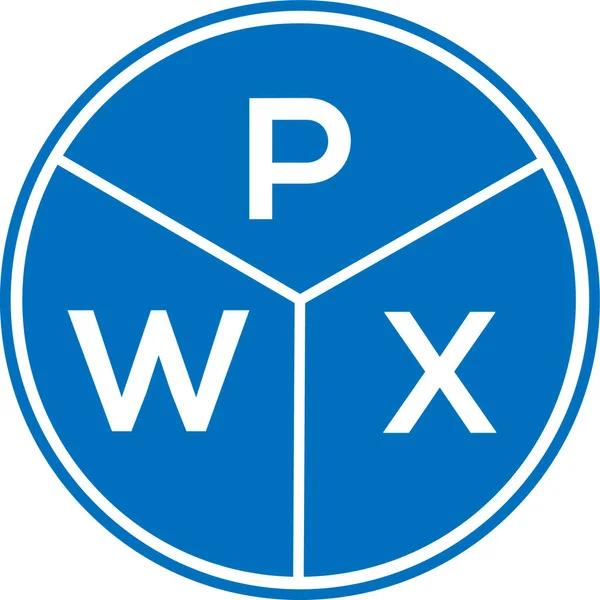 Beyaz arka planda PWX harfli logo tasarımı. PWX yaratıcı daire harfi logosu konsepti. PWX harf tasarımı.