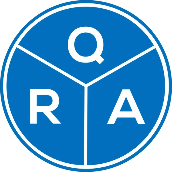 白い背景にQraの手紙のロゴデザイン Qraクリエイティブサークルレターロゴコンセプト Qraレターデザイン — ストックベクタ