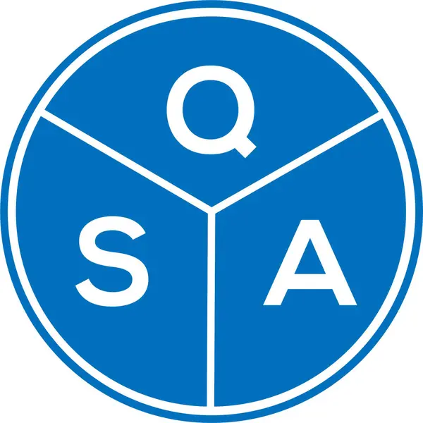 白い背景にQsaの手紙のロゴデザイン Qsaクリエイティブサークルレターロゴコンセプト Qsaレターデザイン — ストックベクタ