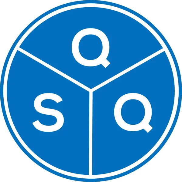 Beyaz Arkaplanda Qsq Harfi Logo Tasarımı Qsq Yaratıcı Daire Harfi — Stok Vektör