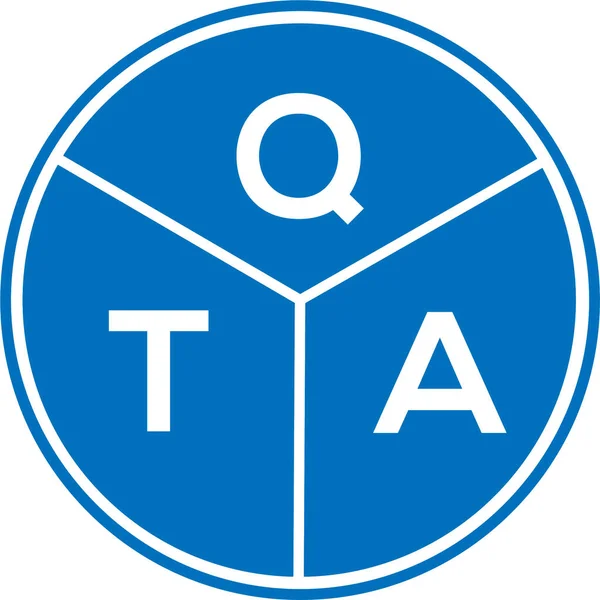 白い背景にQtaの手紙のロゴデザイン Qtaクリエイティブサークルレターロゴコンセプト Qtaレターデザイン — ストックベクタ
