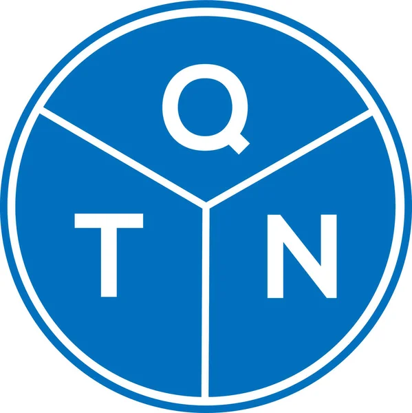 Projekt Logo Litery Qtn Białym Tle Koncepcja Logo Kreatywnego Koła — Wektor stockowy