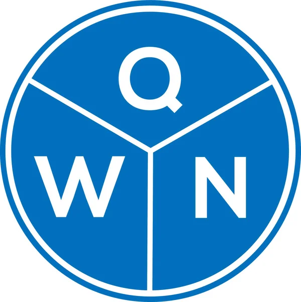 Projekt Logo Litery Qwn Białym Tle Qwn Kreatywne Koło Koncepcji — Wektor stockowy