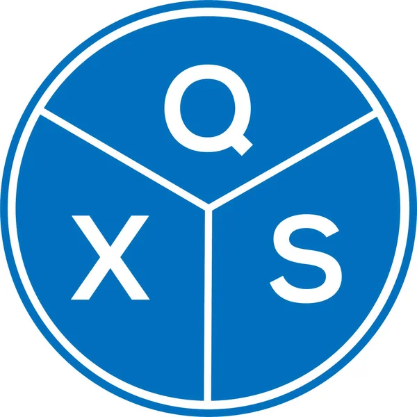 白い背景にQxsの文字のロゴデザイン Qxsクリエイティブサークルレターロゴコンセプト Qxs文字デザイン — ストックベクタ