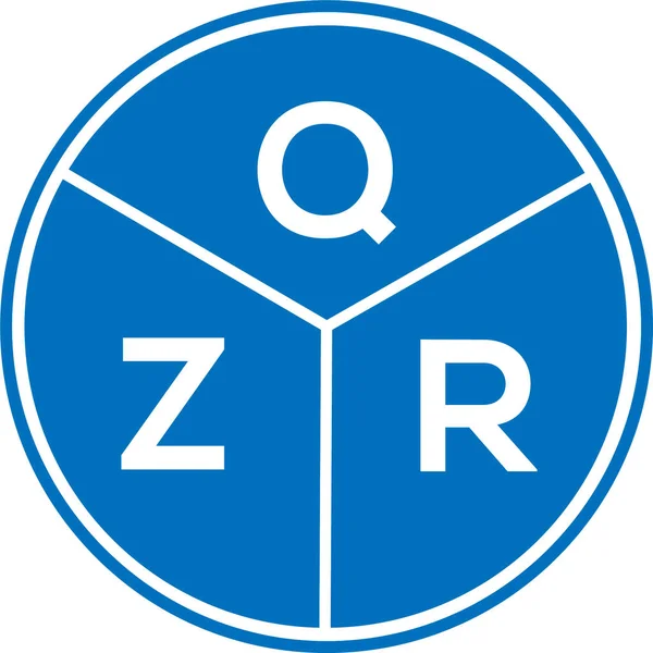 Qzr字母标识的白色背景设计 Qzr创意圆形字母标识概念 Qzr字母设计 — 图库矢量图片