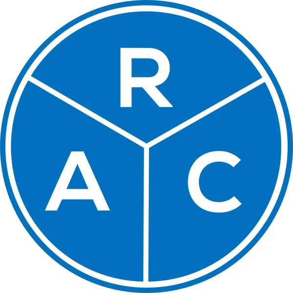 Rac Lettera Logo Design Sfondo Bianco Rac Cerchio Creativo Lettera — Vettoriale Stock