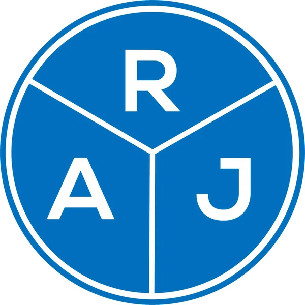 Diseño Del Logotipo Letra Raj Sobre Fondo Blanco Raj Creativo — Vector de stock