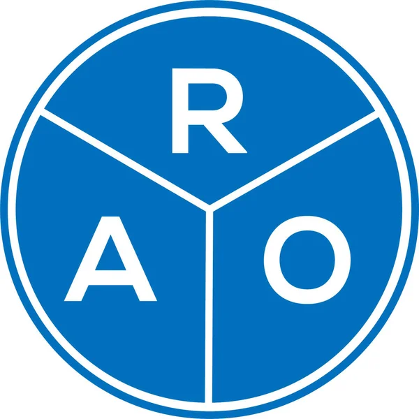 Rao Logo Ontwerp Witte Achtergrond Rao Creatieve Cirkel Letter Logo — Stockvector