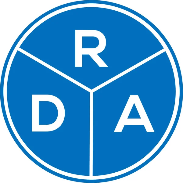 Diseño Del Logotipo Letra Rda Sobre Fondo Blanco Rda Creativo — Vector de stock