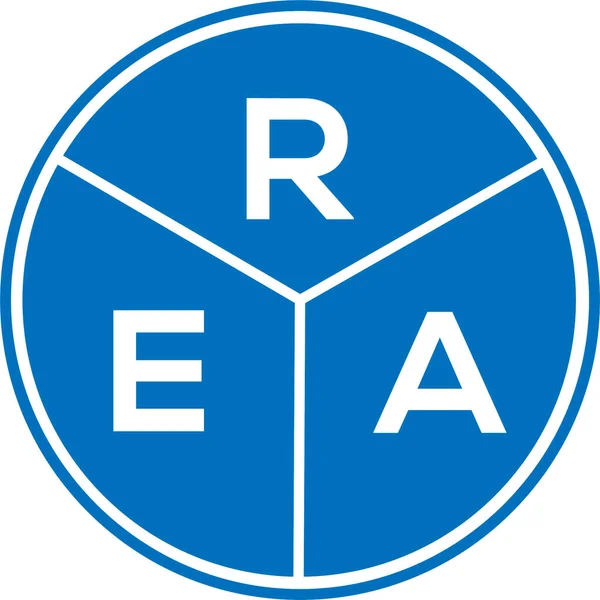 Diseño Del Logotipo Letra Rea Sobre Fondo Blanco Rea Creativo — Vector de stock