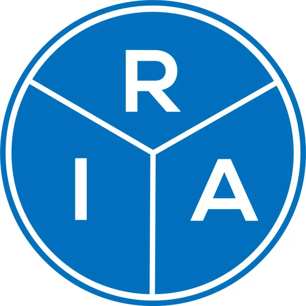 Diseño Del Logotipo Letra Ria Sobre Fondo Blanco Ria Creativo — Vector de stock
