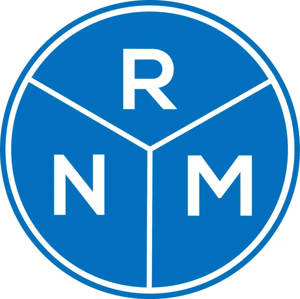 Rnm Carta Logotipo Design Fundo Branco Rnm Criativo Círculo Carta —  Vetores de Stock