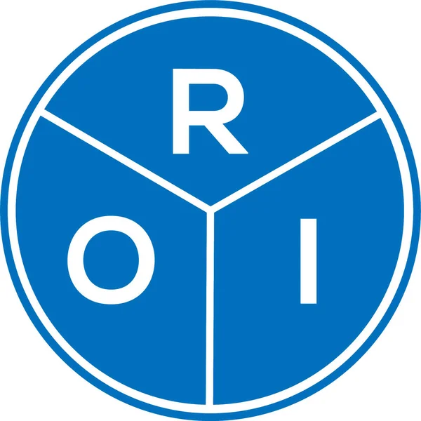 Roi Letter Logo Ontwerp Witte Achtergrond Roi Creatieve Cirkel Letter — Stockvector