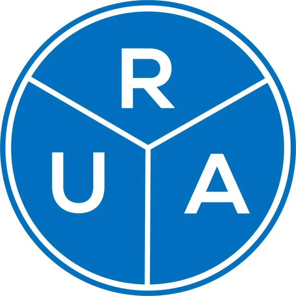 Diseño Del Logotipo Letra Rua Sobre Fondo Blanco Rua Creativo — Vector de stock