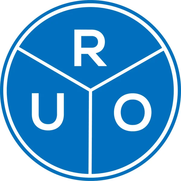 Ruo Logo Ontwerp Witte Achtergrond Ruo Creatieve Cirkel Letter Logo — Stockvector