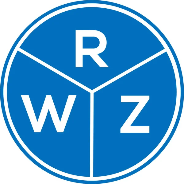 Beyaz arka planda RWZ harf logosu tasarımı. RWZ yaratıcı daire harfi logosu konsepti. RWZ harf tasarımı.