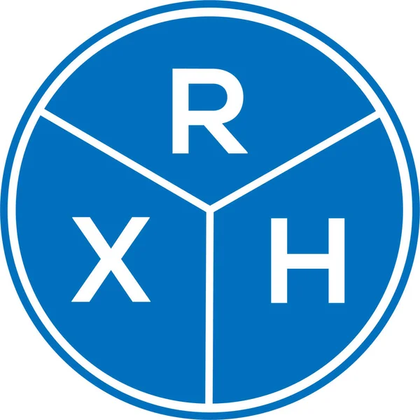 Σχεδιασμός Λογότυπου Γραμμάτων Rxh Λευκό Φόντο Rxh Δημιουργικός Κύκλος Γράμμα — Διανυσματικό Αρχείο