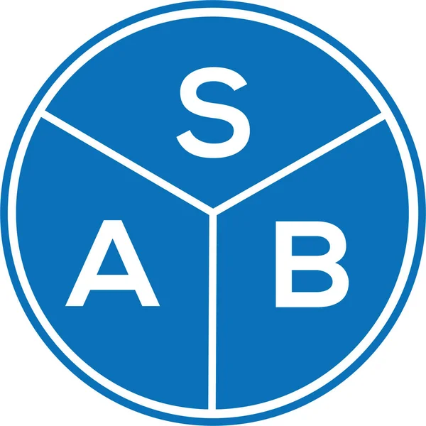 Logo Sab Sfondo Bianco Sab Cerchio Creativo Lettera Logo Concetto — Vettoriale Stock