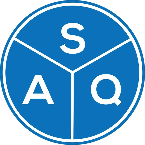 白を基調としたSaqレターロゴデザイン Saqクリエイティブサークルレターロゴコンセプト Saqレターデザイン — ストックベクタ