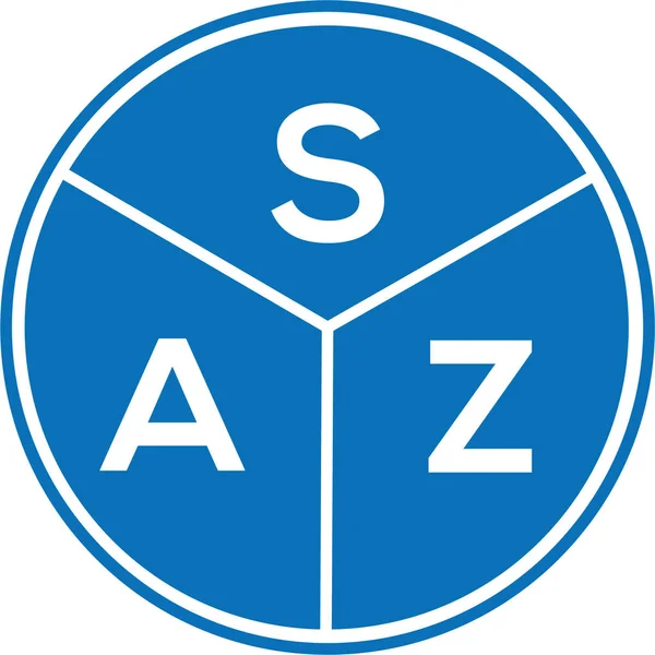 Saz Letter Logo Design White Background Saz Creative Circle Letter — Stock Vector