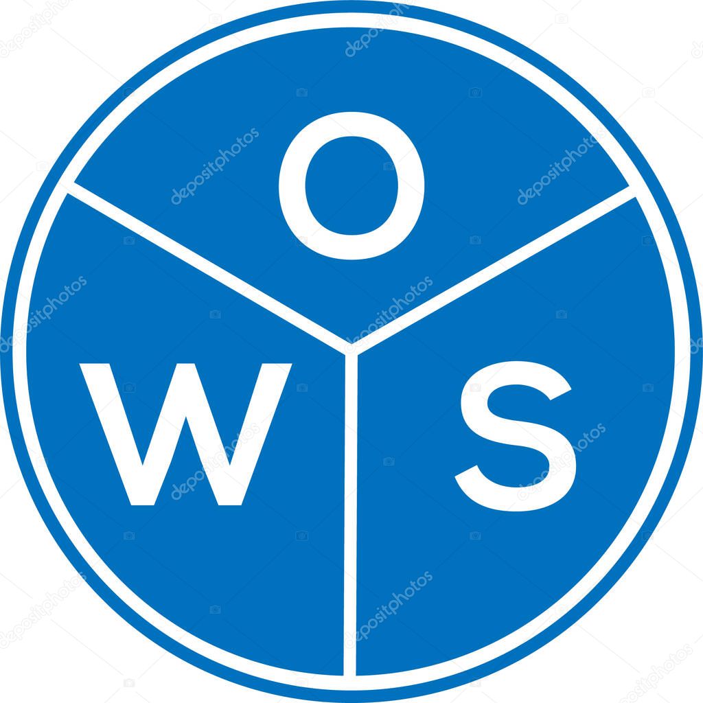 OWS letter logo design on white background. OWS creative  circle letter logo concept. OWS letter design.