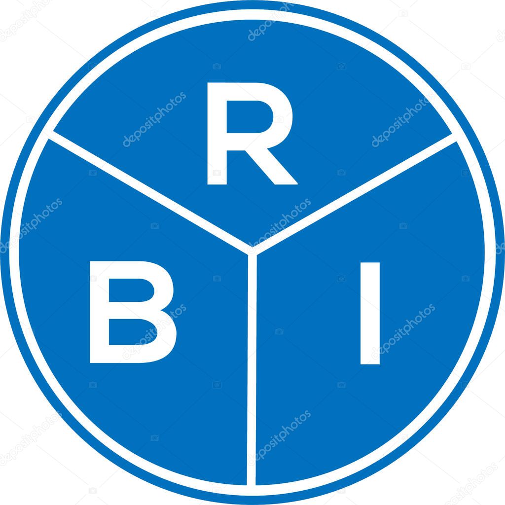 RBI letter logo design on white background. RBI creative circle letter logo concept. RBI letter design.