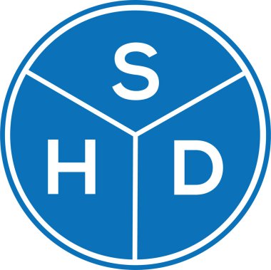 Beyaz arka planda SHD harf logosu tasarımı. SHD yaratıcı harflerin baş harfleri logo kavramı. SHD harf tasarımı.