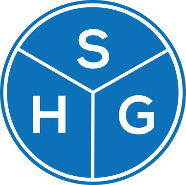 Beyaz arkaplanda SHG harfi logo tasarımı. SHG yaratıcı harflerin baş harfleri logo kavramı. SHG harf tasarımı.