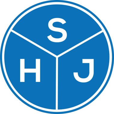 Beyaz arka planda SHJ harf logosu tasarımı. SHJ yaratıcı harflerin baş harfleri logo kavramı. SHJ harf tasarımı.