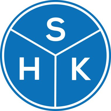 Beyaz arkaplanda SHK harf logosu tasarımı. SHK yaratıcı harflerin baş harfleri logo kavramı. SHK harf tasarımı.
