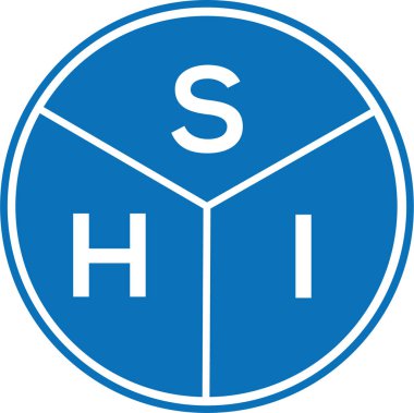 Beyaz arka planda SHI harf logosu tasarımı. SHI yaratıcı harf logosu konsepti. SHI harf tasarımı.