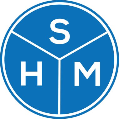 Beyaz arkaplanda SHM harf logosu tasarımı. SHM yaratıcı harf logosu konsepti. SHM harf tasarımı.