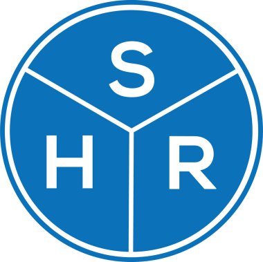 Beyaz arka planda SHR harf logosu tasarımı. SHR yaratıcı harflerin baş harfleri logo kavramı. SHR harf tasarımı.