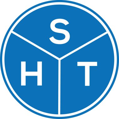 Beyaz arkaplanda SHT harf logosu tasarımı. SHT yaratıcı harf logosu konsepti. SHT harf tasarımı.