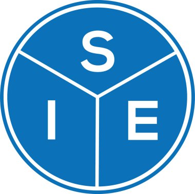 Beyaz arkaplanda SIE harf logosu tasarımı. SIE yaratıcı harfler logosu konsepti. SIE harf tasarımı.
