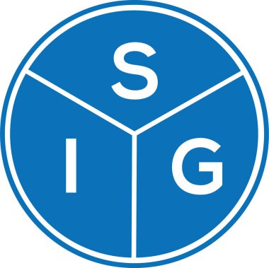 Beyaz arkaplanda SIG harfli logo tasarımı. SIG yaratıcı harflerin baş harfleri logo kavramı. SIG harf tasarımı.