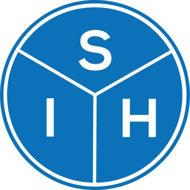 Beyaz arkaplanda SIH harfli logo tasarımı. SIH yaratıcı harflerin baş harfleri logo kavramı. SIH harf tasarımı.