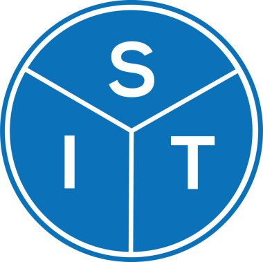 Beyaz arka planda SIT harfi logo tasarımı. SIT yaratıcı harfler logosu konsepti. SIT harf tasarımı.
