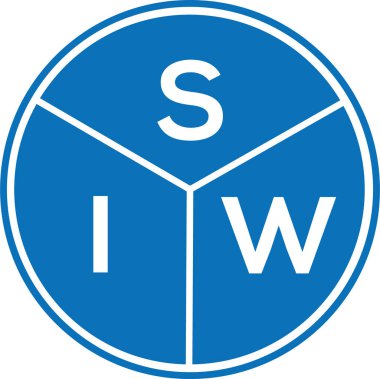 Beyaz arkaplanda SIW harf logosu tasarımı. SIW yaratıcı harflerin baş harfleri logo kavramı. SIW harf tasarımı.